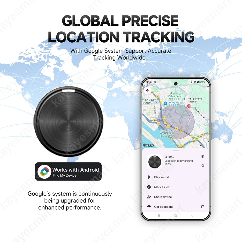 يعمل بلوتوث Mini Key Finder مع تطبيق Google Find Hub ومحفظة العلامات الذكية وجهاز مضاد للفقدان وبطارية قابلة للاستبدال لنظام Android فقط