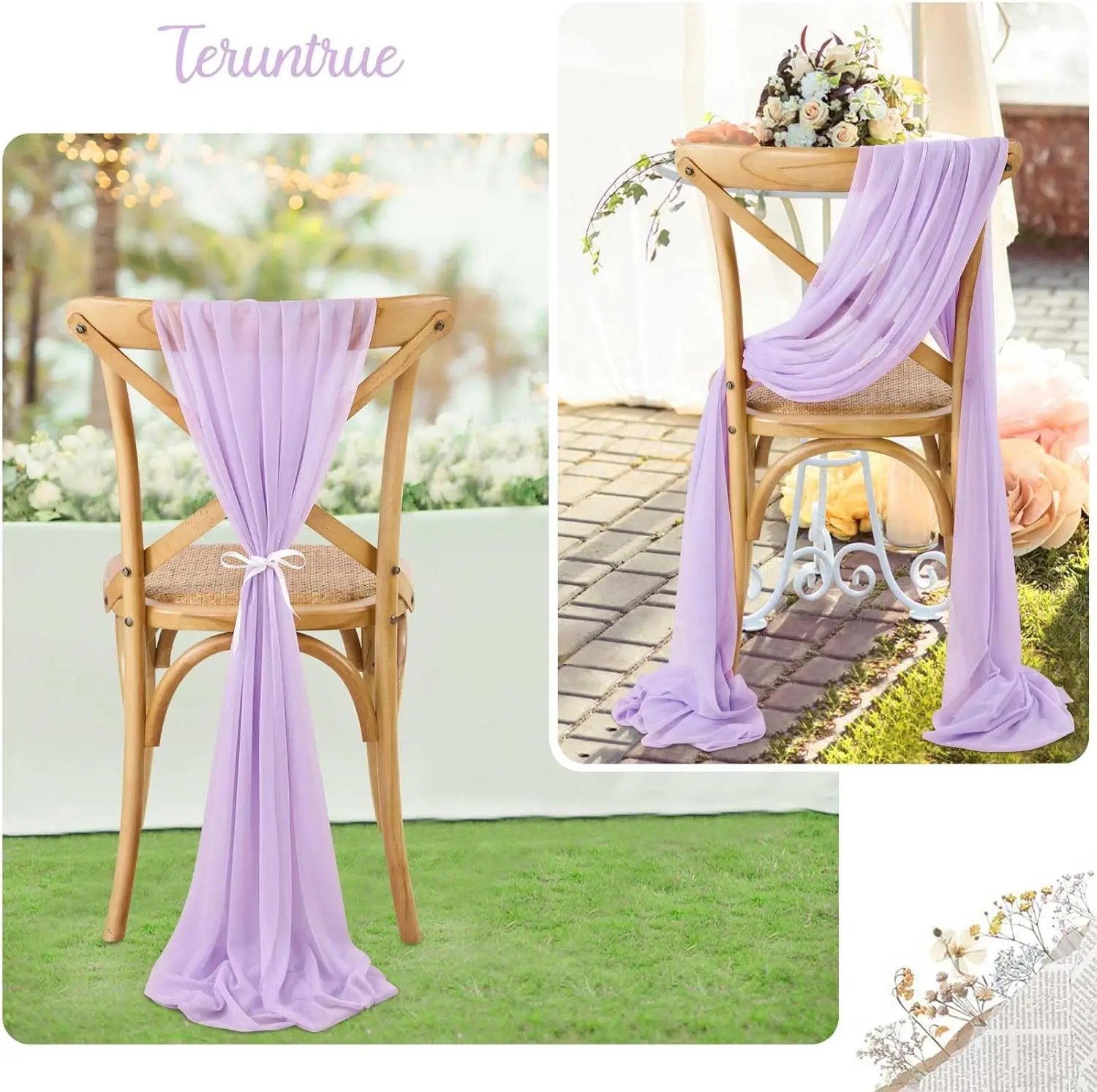 10 peças como faixas de cadeira de chiffon decoração de cadeira de casamento para corredor festa banquete evento decorações de chá de bebê, 17x250cm de comprimento