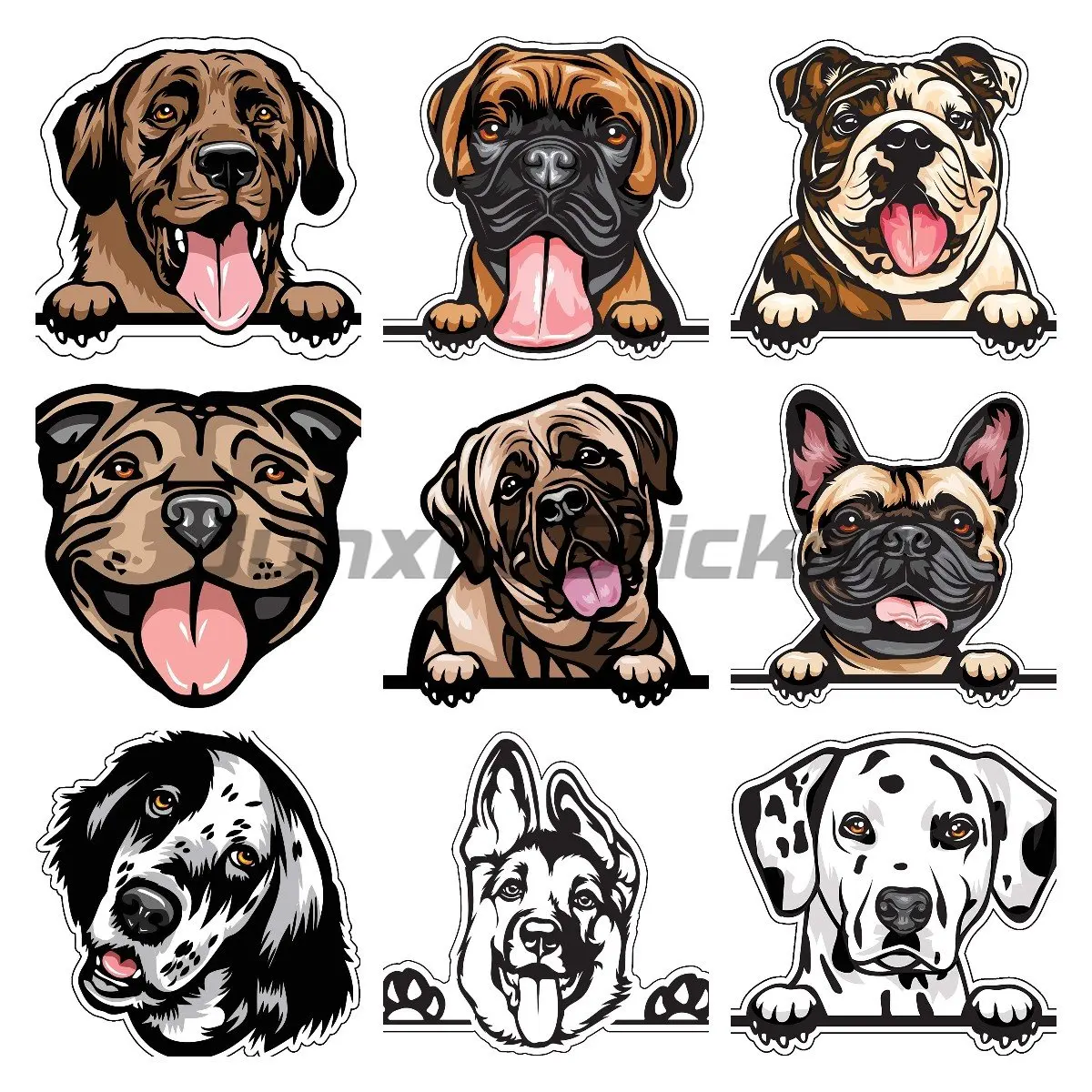 

I Love My Bull Mastiff Weimaraner Boston Vinyl Decal Dog Breed Bumper Sticker - for Laptops Windows Cars Trucks