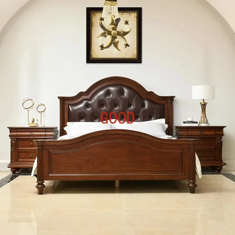 American bed French country retro furniture old 1.8 meters double bed