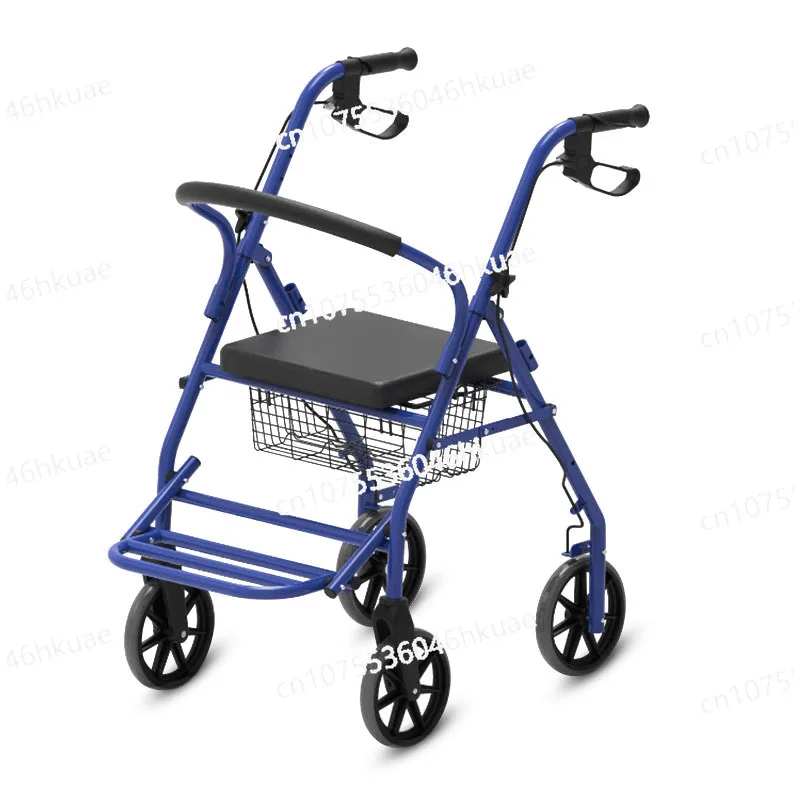 Cross-border The Elderly Wheelchair Walker Shopping Cart Wheelchair Foldable Lightweight Travel Trolley