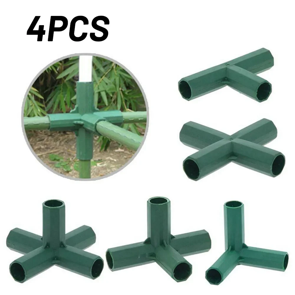 4 Stuks Broeikasframe Bouwconnector Groen 16-17Mm Tuinstructuur Buitenshuis Pole Joint Adapter-Kunststof 3 4 5 Way Connector