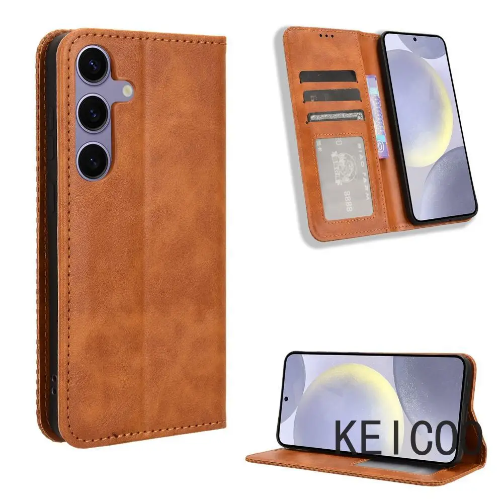 

Для Samsung Galaxy S22 S23 S24 S25 FE Edge Ultra Plus 5G Магнитный откидной чехол-кошелек Многофункциональный кожаный чехол-подставка