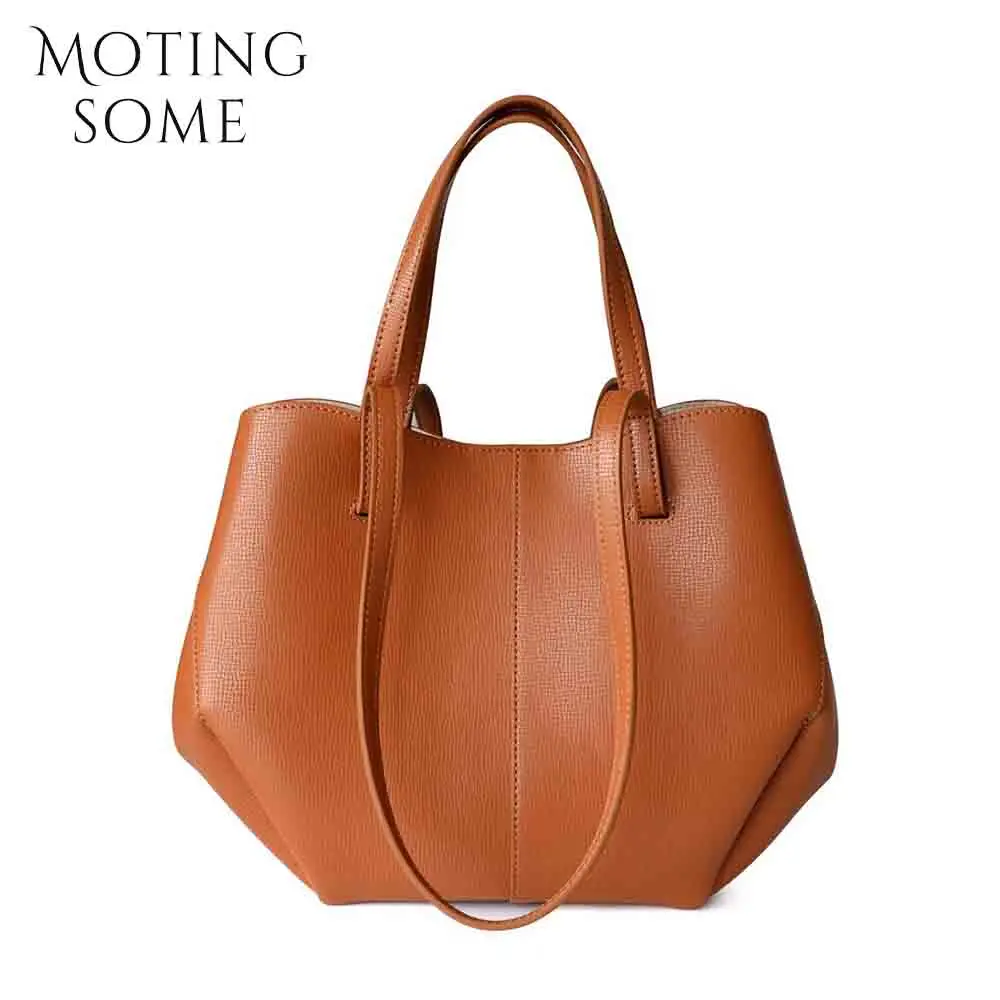 

Motingsome Chic French Style Woman Handbag Luxury Cow Leather Handbag and Purses Oversize Fold Designer Casual Tote 2024 New