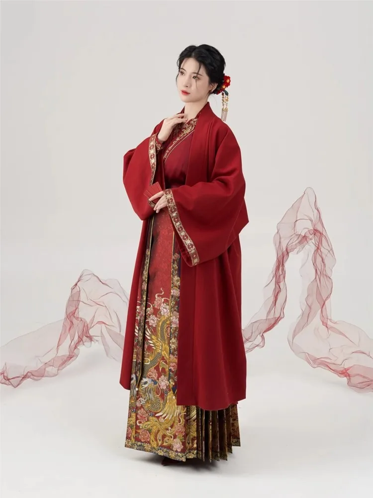 Jinfeng Hanfu traditional Chinese style cross-collar shirt red dress wedding toasting