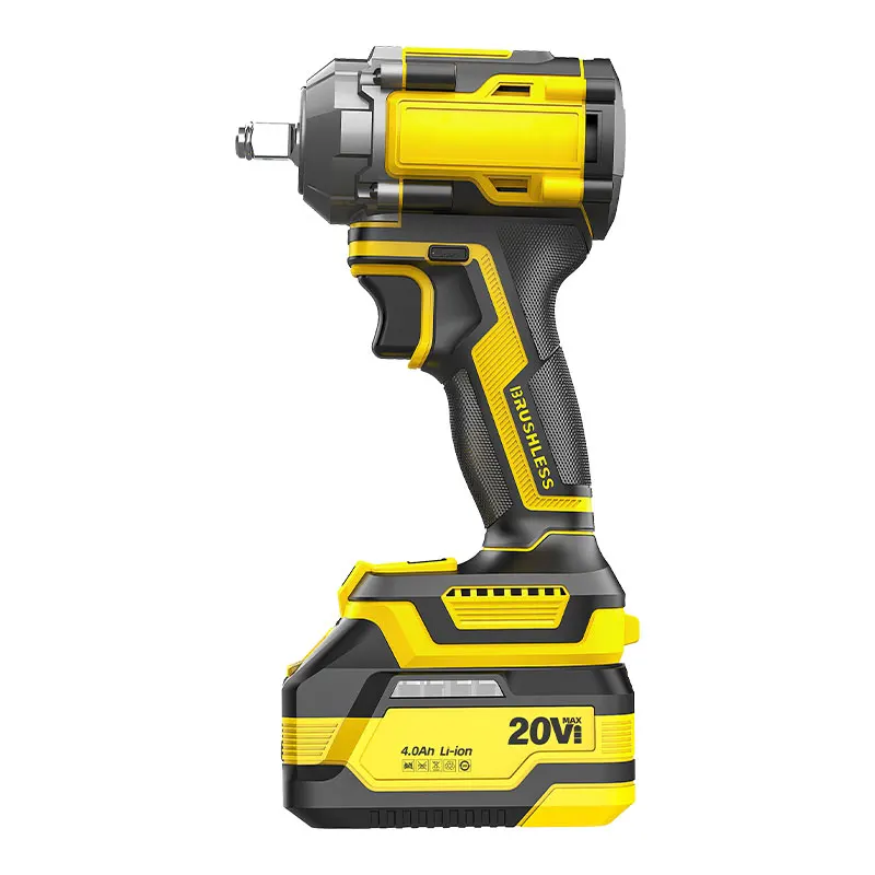 

2025High Torque 21V Brushless Rechargeable Cordless Impact Wrench for Electric Power Tools for Industry Tires