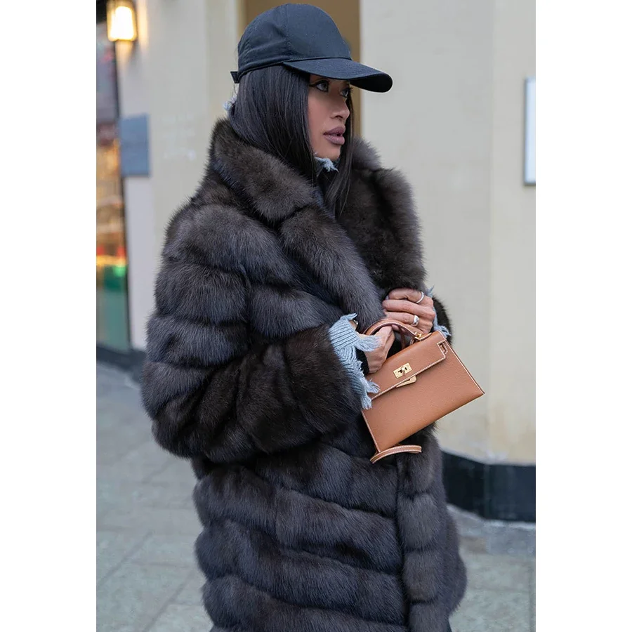 

Winter Coats For Women 2024 Luxury Real Fur Jackets New Fox Fur Coats High Quality Long Warm Natural Fox Fur Jackets