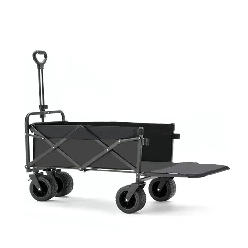 Large Capacity Outdoor Wagon Cart Foldable Trailer Stall Garden Wagon Cart Pull After Opening A Beach Fishing Cart