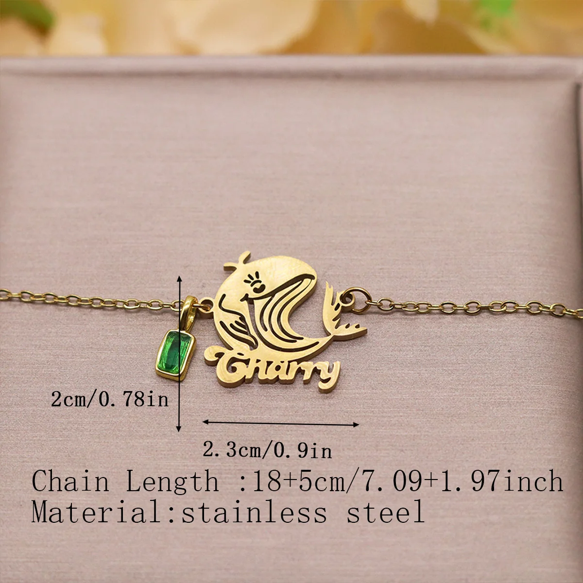 Todorova Custom Name Whale Bracelet, Cartoon Ocean Animal Stainless Steel Jewelry, Personalized Gift for Girls & Ocean Lovers view 6