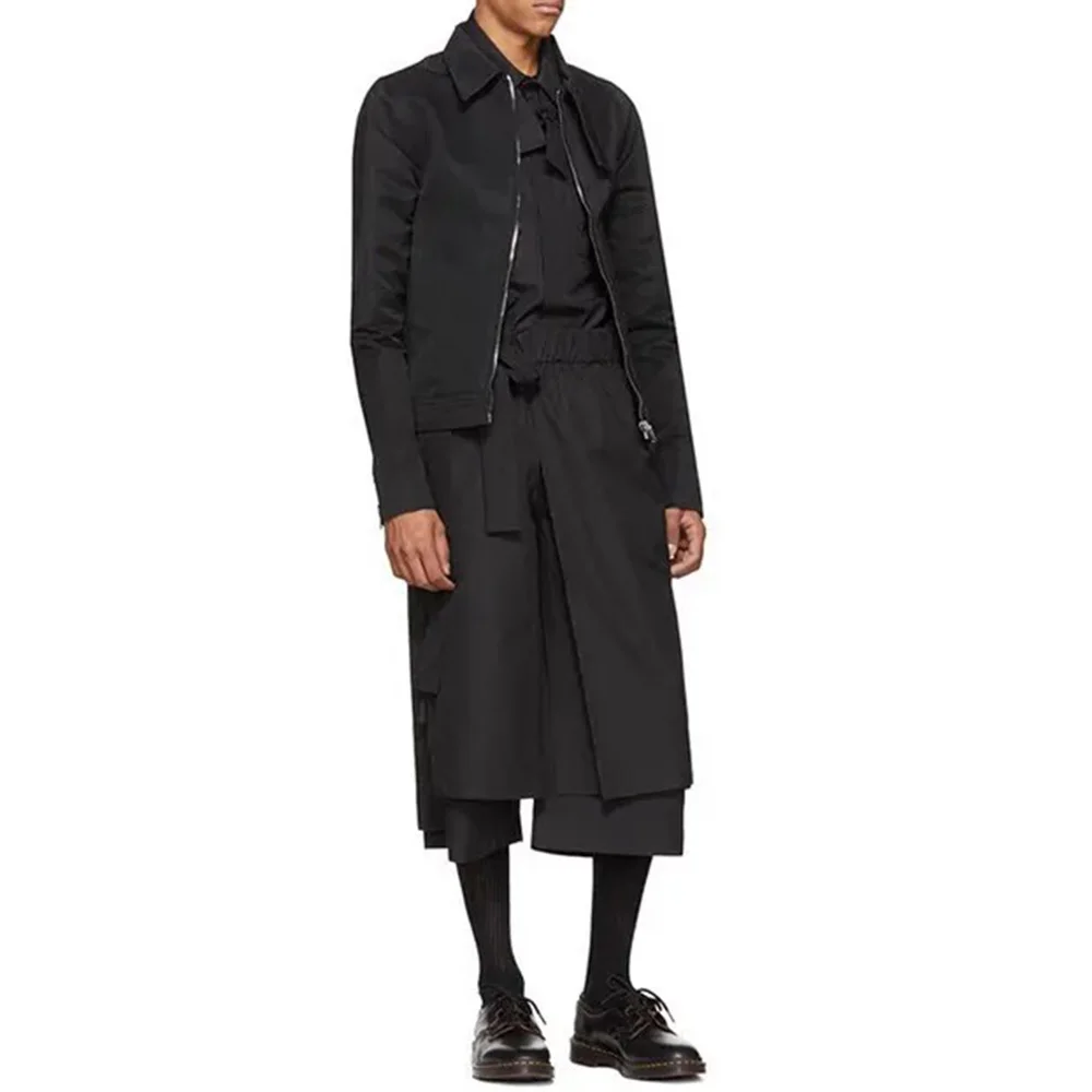 

XS-5XL, новая летняя мужская юбка из двух частей, брюки, американский ретро-модный тренд, уличные свободные дышащие нишевые мужские штаны