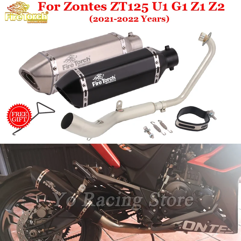 

For Zontes ZT125 U1 G1 Z1 Z2 2021 2022 Motorcycle Exhaust System Modify Catalytic Front Link Pipe Muffler Moto Scooter DB Killer