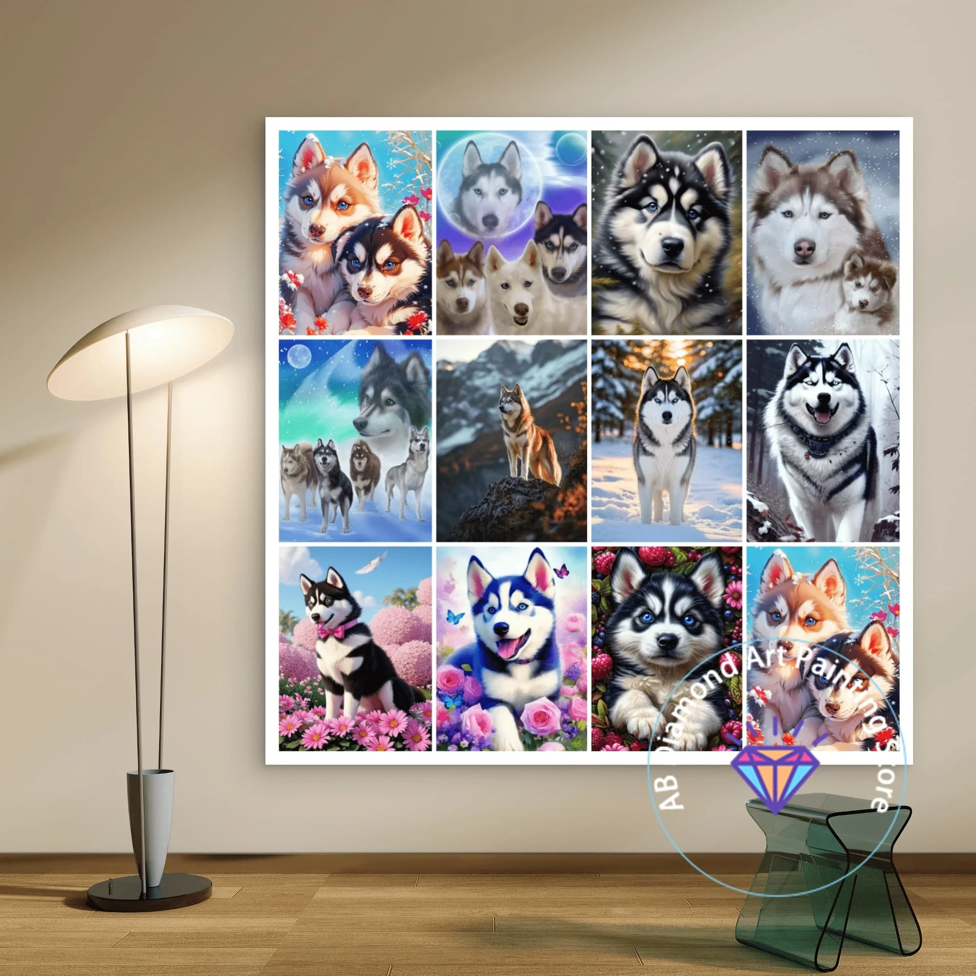 

Husky Animal Diamond Painting Kit 5D DIY Dog Diamond Embroidery Cross Embroidery Handmade Art Gift Crafts Home Decoration