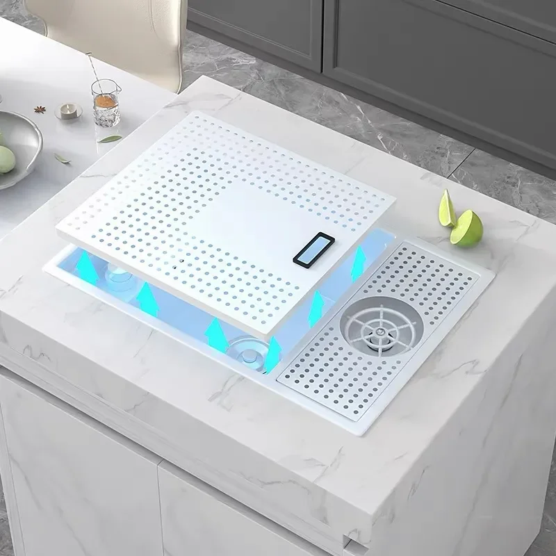 for White Bar Small Sink Mini Island Invisible Concealed Cup Washer for Coffee Shop