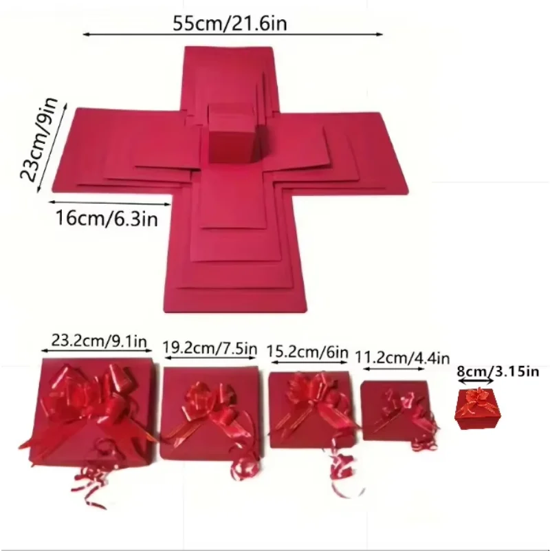 Valentine's Day Birthday Wedding Anniversary Gifts Surprise Explosion Box Handmade Assembled Snack Gift Box For DIY Christmas