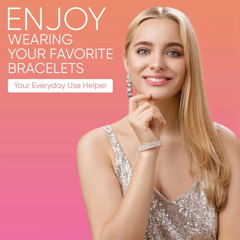 3 قطع أداة مساعدة السوار - أداة تثبيت للسوار والقلادة والمجوهرات والساعة - مشبك، مشبك مساعد، فضي + أزرق + أخضر-ABAM