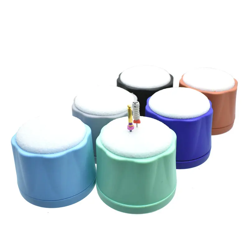 1Pcs Dental Files Stand Round for Cleaning Foam Sponge Files Drills Endo Block Holder Dental Tools for Root Canal