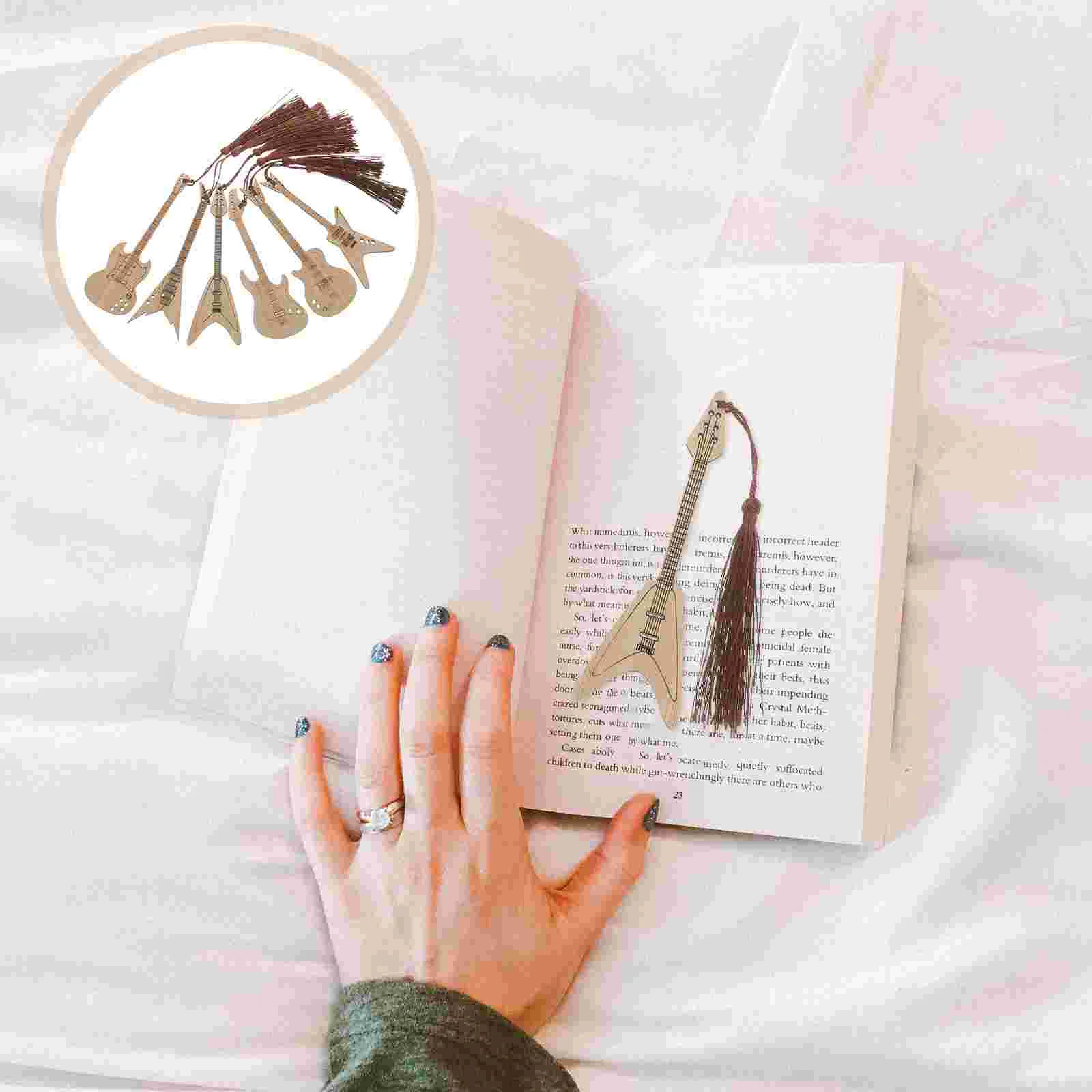 

6 Pcs Pretty Bamboo Bookmark Student Retro Decor Cool Wooden Reading Page Markers