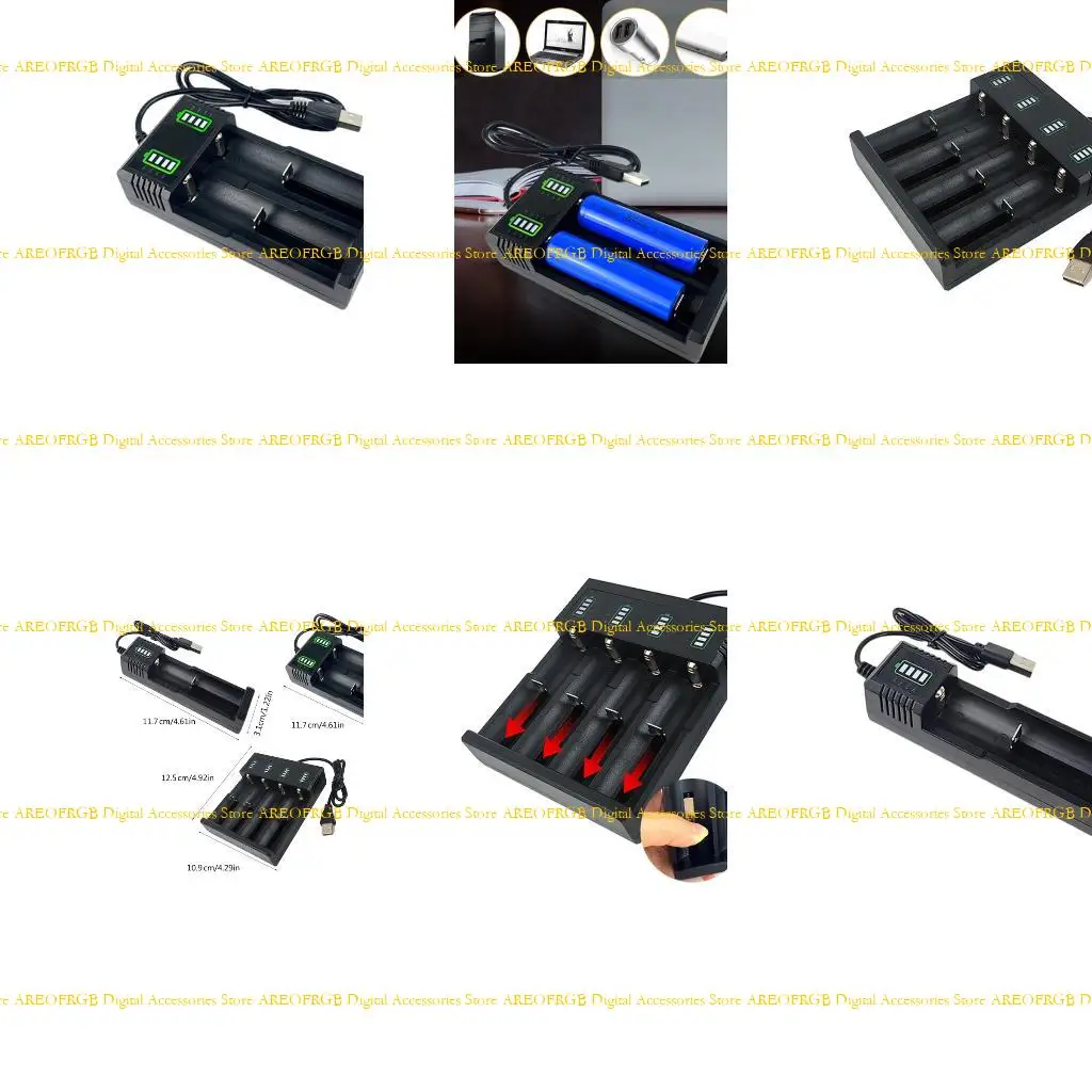 

E21E USB 18650 Battery For 14500,18500 Batteries Charging Hubs 4Bay