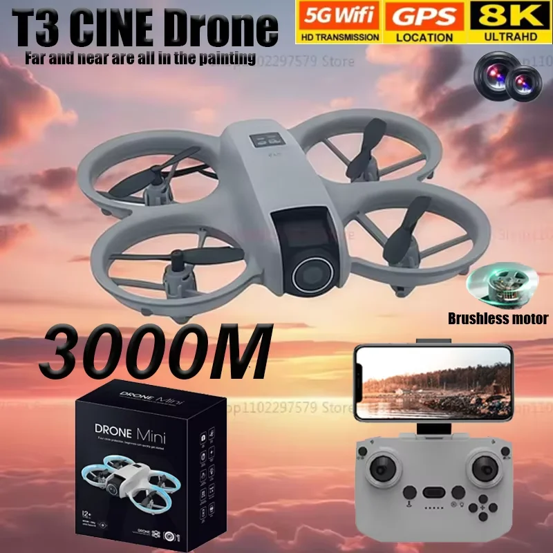 طويلة التحمل طائرة صغيرة بدون طيار 8K كاميرا-T3 GPS طوي FPV كوادكوبتر 5G واي فاي شحن سريع المحمولة السفر لعبة تعمل بالريموت هدية لعبة طائرة