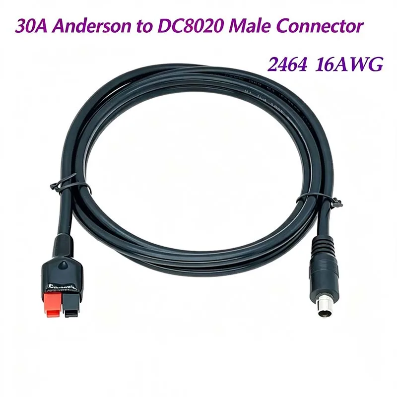 30A Anderson to DC8020 Male Connector, Solar Panel Connection Cable, Outdoor Power Bank Charging Cable