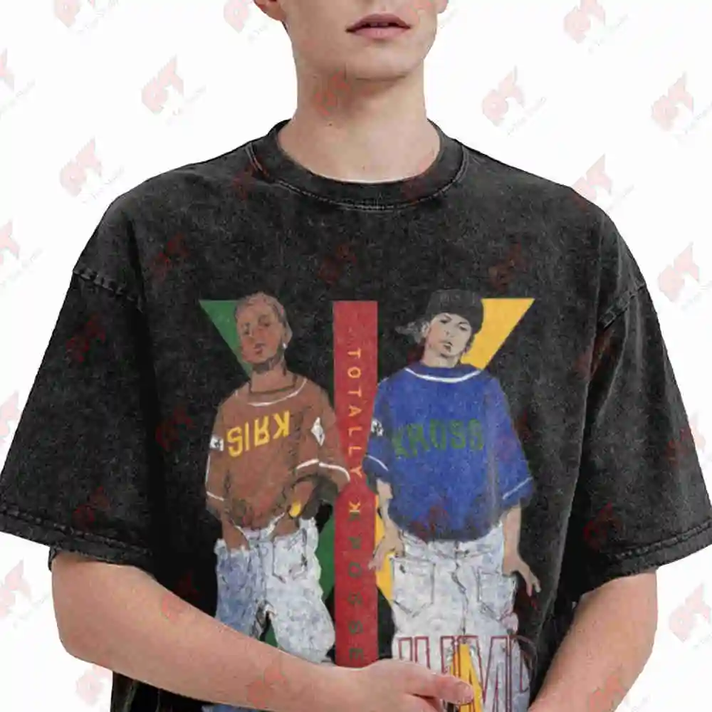 Kris Kross Jump 90s Hip Hop Rap Vintage Washed Tee Pure Cotton T-Shirt