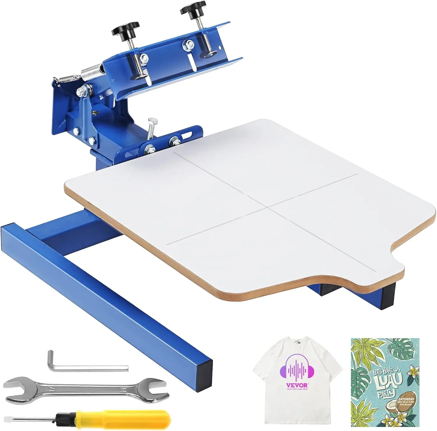 Screen Printing Machine, 1 Color 1 Station Silk Screen Printing Press, 21.2x17.7in / 54x45cm  Printing Press, Double-Layer