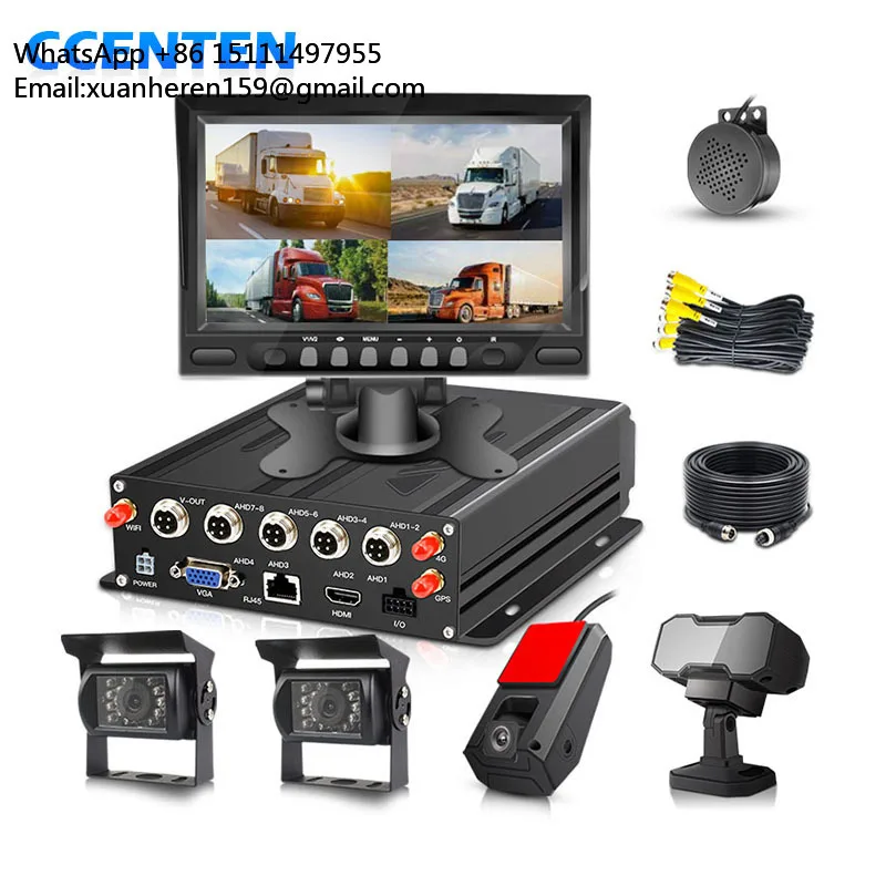 Truck Bus Anti Sleep Driving Alarm Driver Fatigue Management ADAS DSM 4CH SD DVR 4G GPS WIFI 1080P Monitoring 360 Camera System