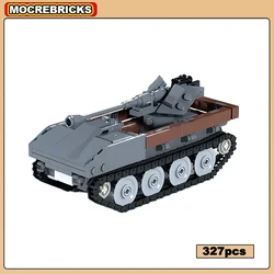 WW2 Full Track Light Armoured Chariot RSO Pak 40 Self-propelled Artillery Tank MOC Building Blocks Model Technology Bricks Toys