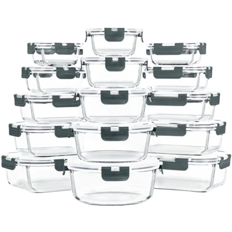 15 Pack Glass Food …