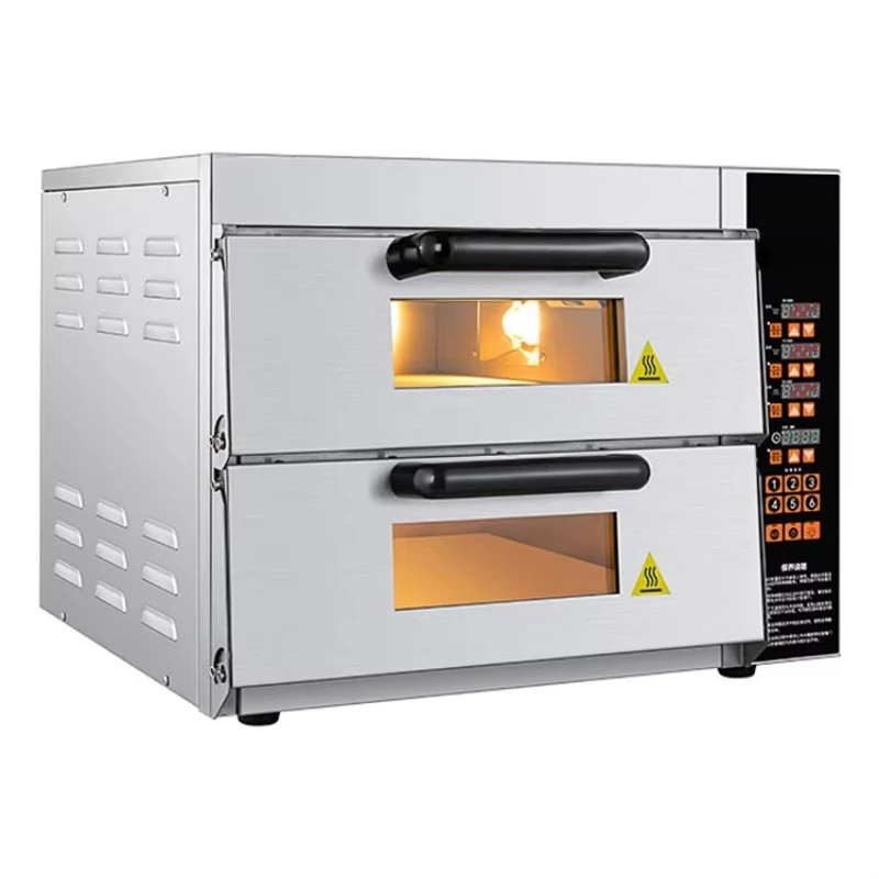 Equipo de cocina para hornear, Horno eléctrico profesional de dos capas, para Pizza, de acero inoxidable, 220V, 68L