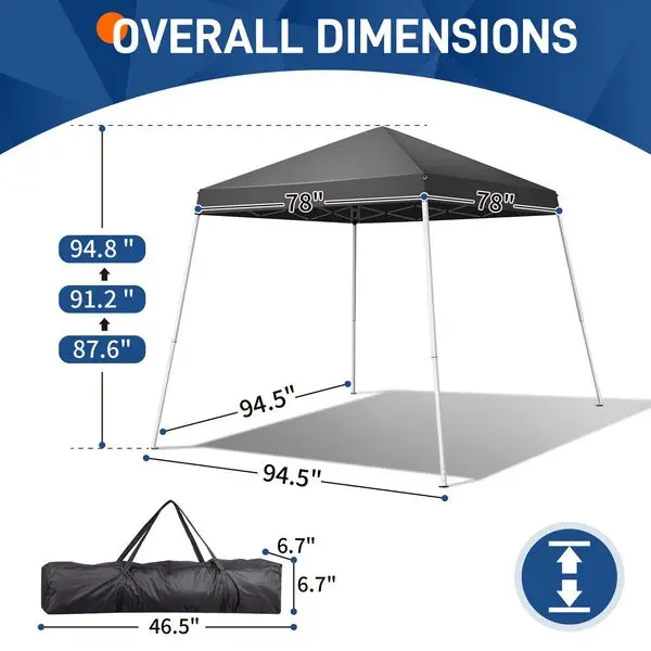 

6x6ft Pop Up Canopy Tent, Outdoor Tent Canopy Foldable Portable Canopies for Camping, Patio, Easy Up