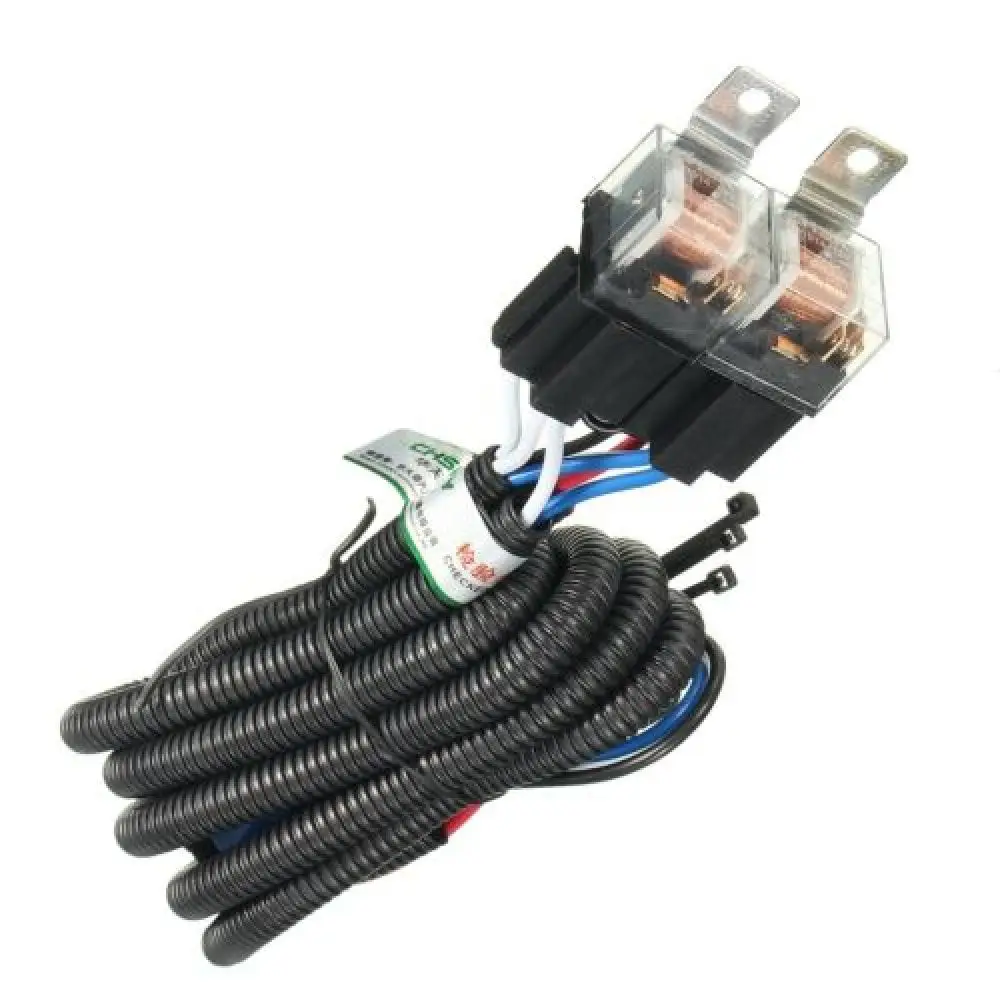 

12V H4 Negative-Switched LED Headlight/Lamp Bulb Relay Wiring Harness Plug Kit High Quality
