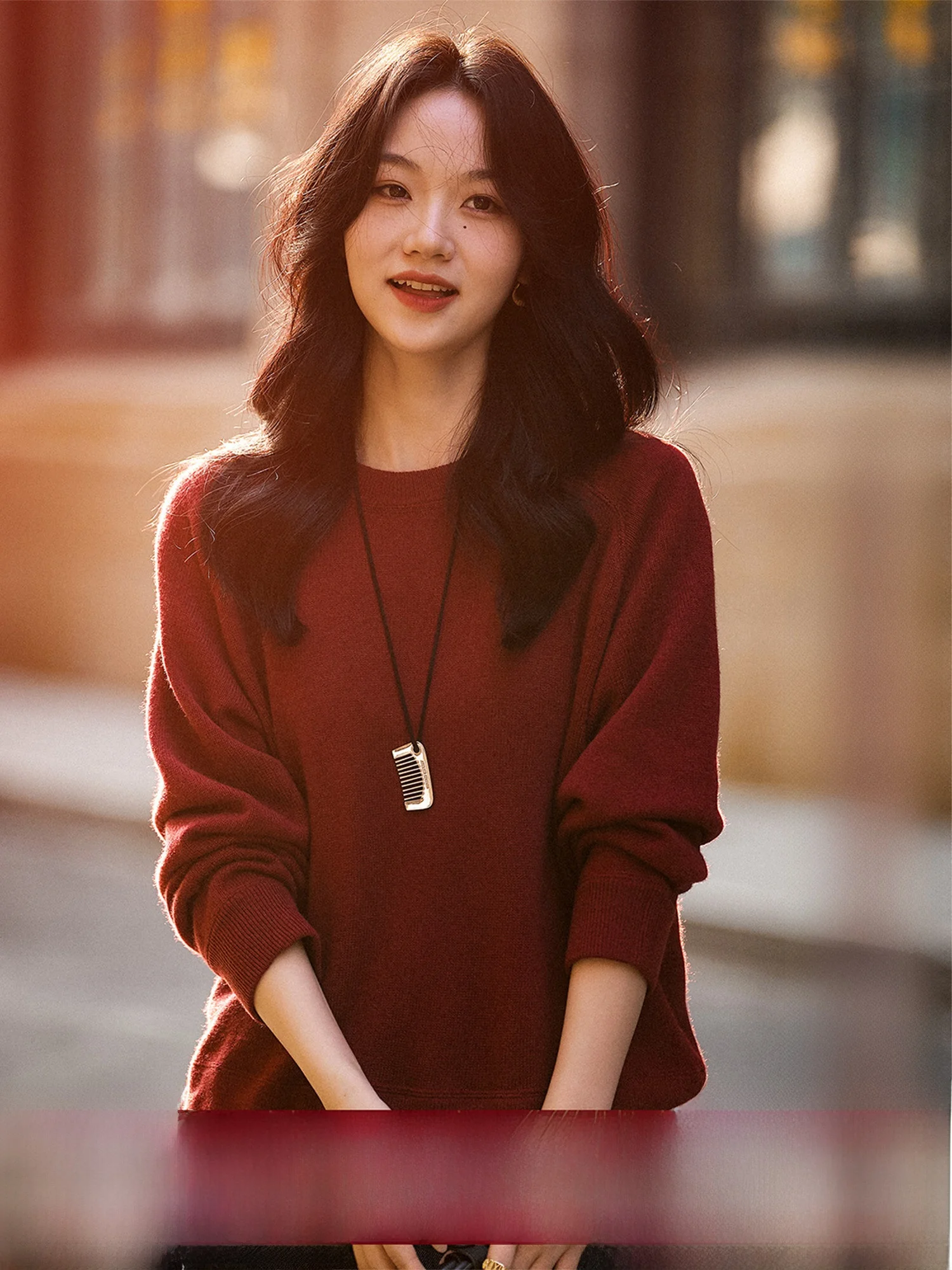 

Вязаный шерстяной свитер XiaoHanGe для женщин: осенне-зимний, свободный крой, с завязками, повседневный, комфортный, теплый топ