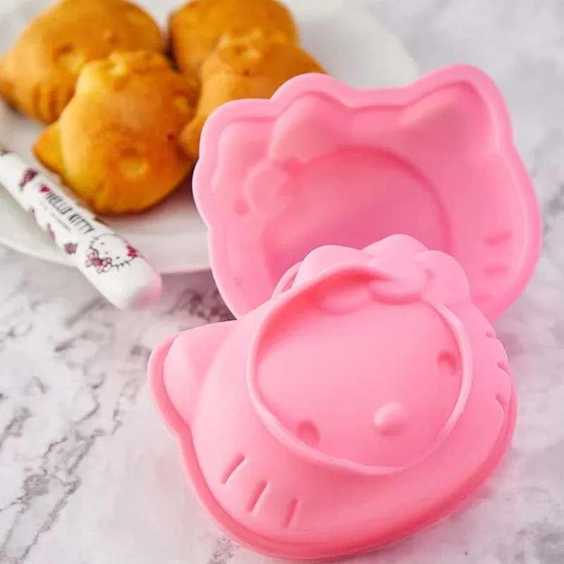 Kawaii Hello Kitty Silicone Mold Anime kt cute Pastry Bread Chocolate Making Mould Cartoon DIY Cake Decor Dessert Baking Tools