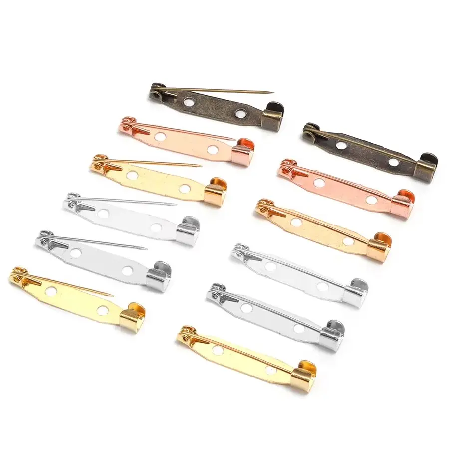 30/50 Stück 15 20 25 30 35 40mm Metall-Broschenclips Sicherheitsnadeln Broschen-Basen Rohlinge für DIY Schmuckherstellung Zubehör – Detail 2