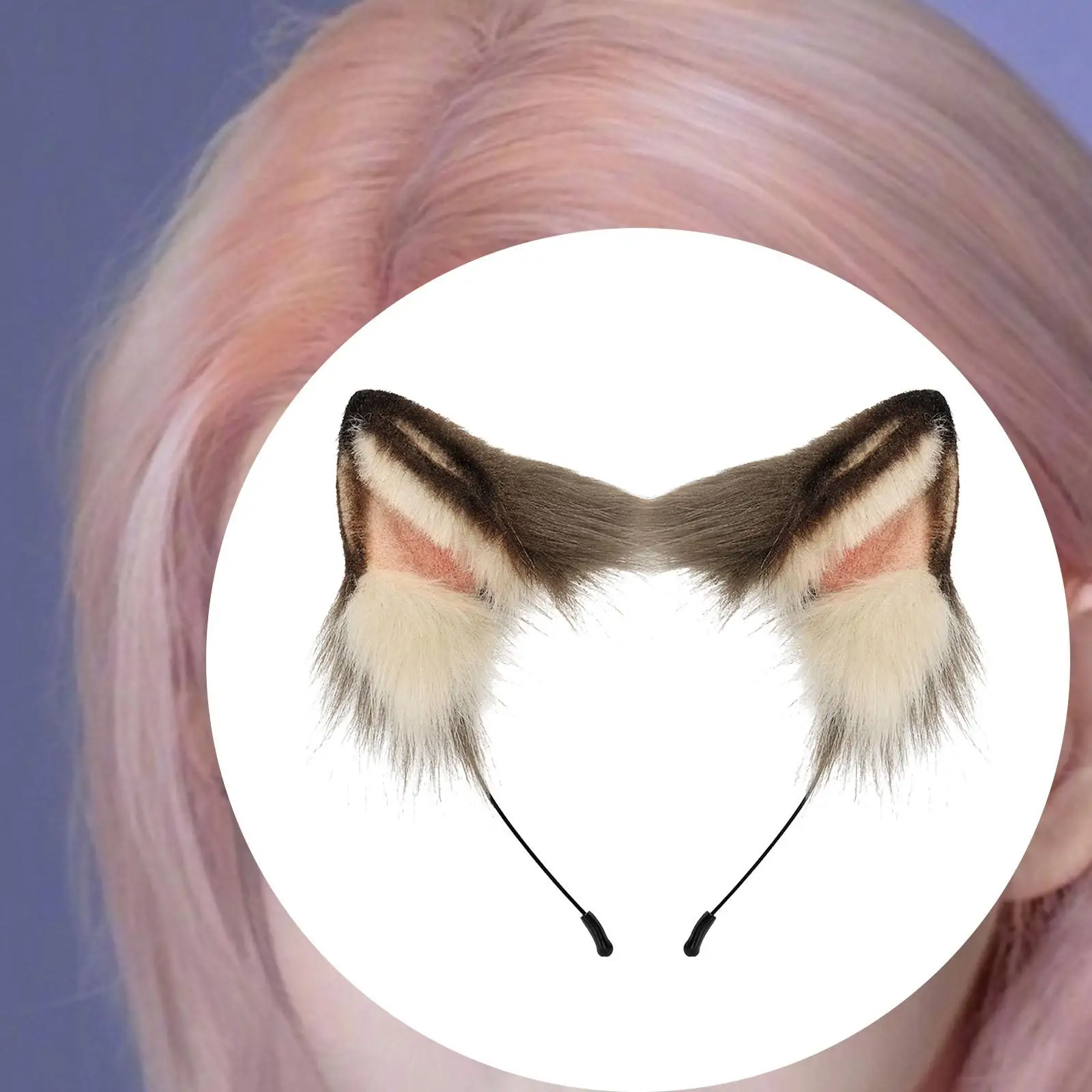 Hair Hoop Fox Ears Headwear Cosplay Props for Kids Adults Decor Siamese Cat Ears for Masquerade Prom Party Role Play Funny Gifts