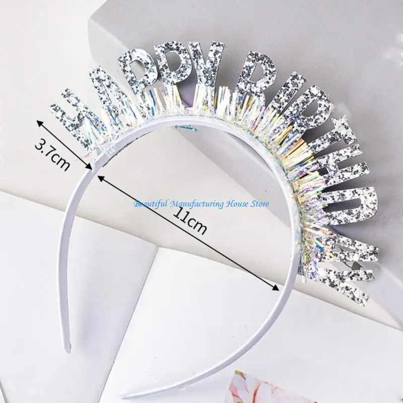 

E56A Аксессуары для волос Женская повязка для волос в прямом эфире Новогодняя корона Форма украшения для волос