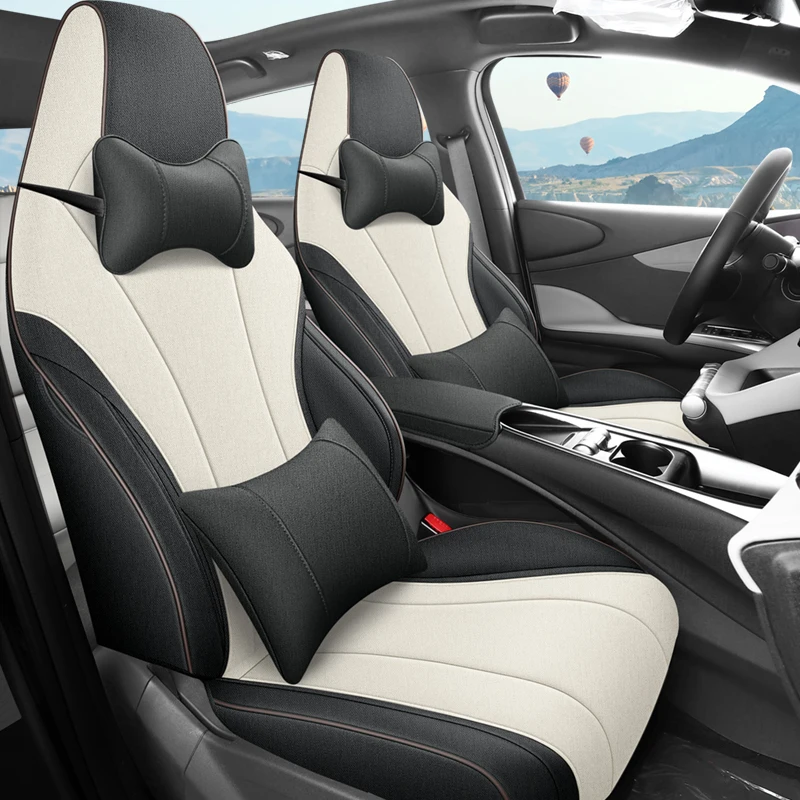 5‑Seat Full Wrap Fabric Car Seat Covers Custom Fit for BYD Dolphin, Soft Breathable Auto Seat Protector
