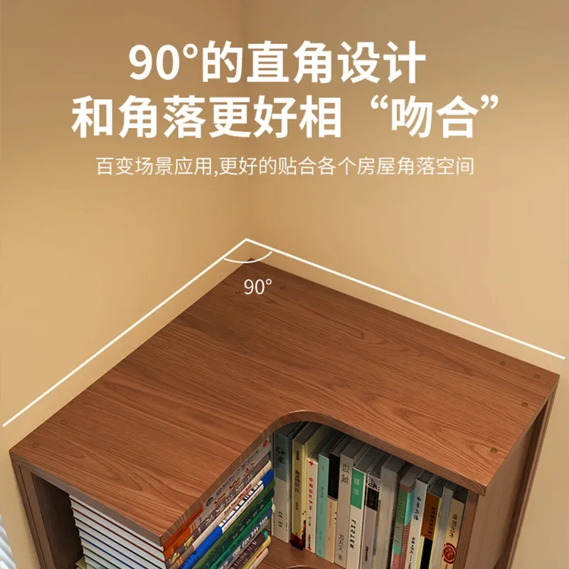 غرفة نوم، زاوية، طاولة بجانب السرير، خشب متين، رف كتب، متكامل، على الحائط، تخزين من الأرض إلى السقف