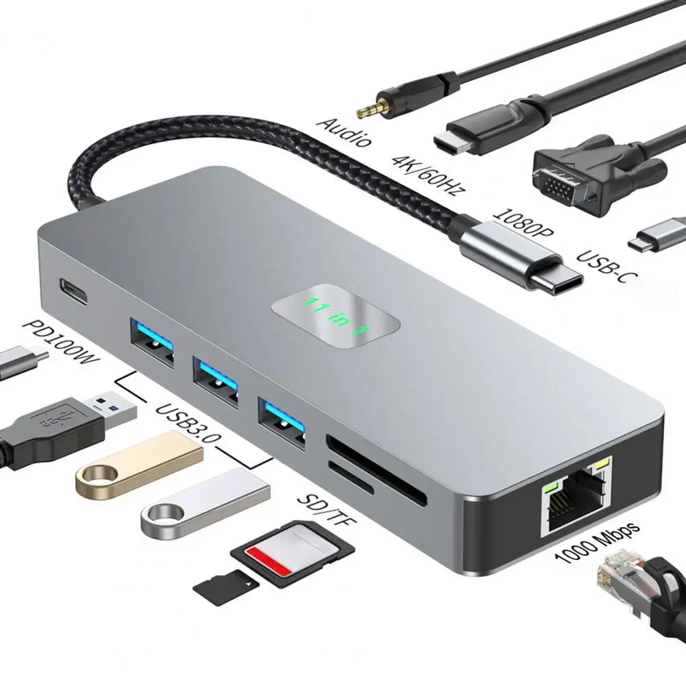 

Док-станция Usb Универсальная для ноутбука, док-станция Usb C для высокоскоростной передачи данных, компактный размер, несколько портов