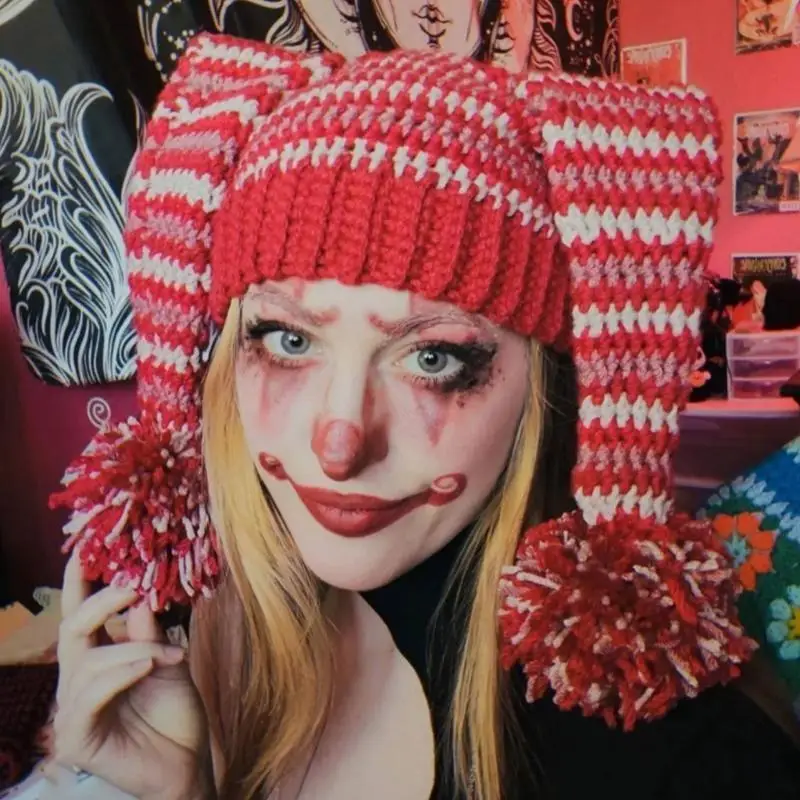 

39BD вязаные шапки клоуна, головной убор, реквизит для фотосессии, головной убор ручной работы, аксессуары для фотосессии, тема