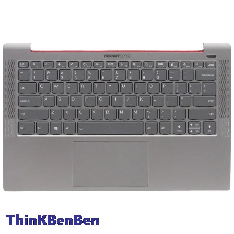 

US English Grey Keyboard Upper Case Palmrest Shell Cover For Lenovo Ducati 5 5CB0Z28356