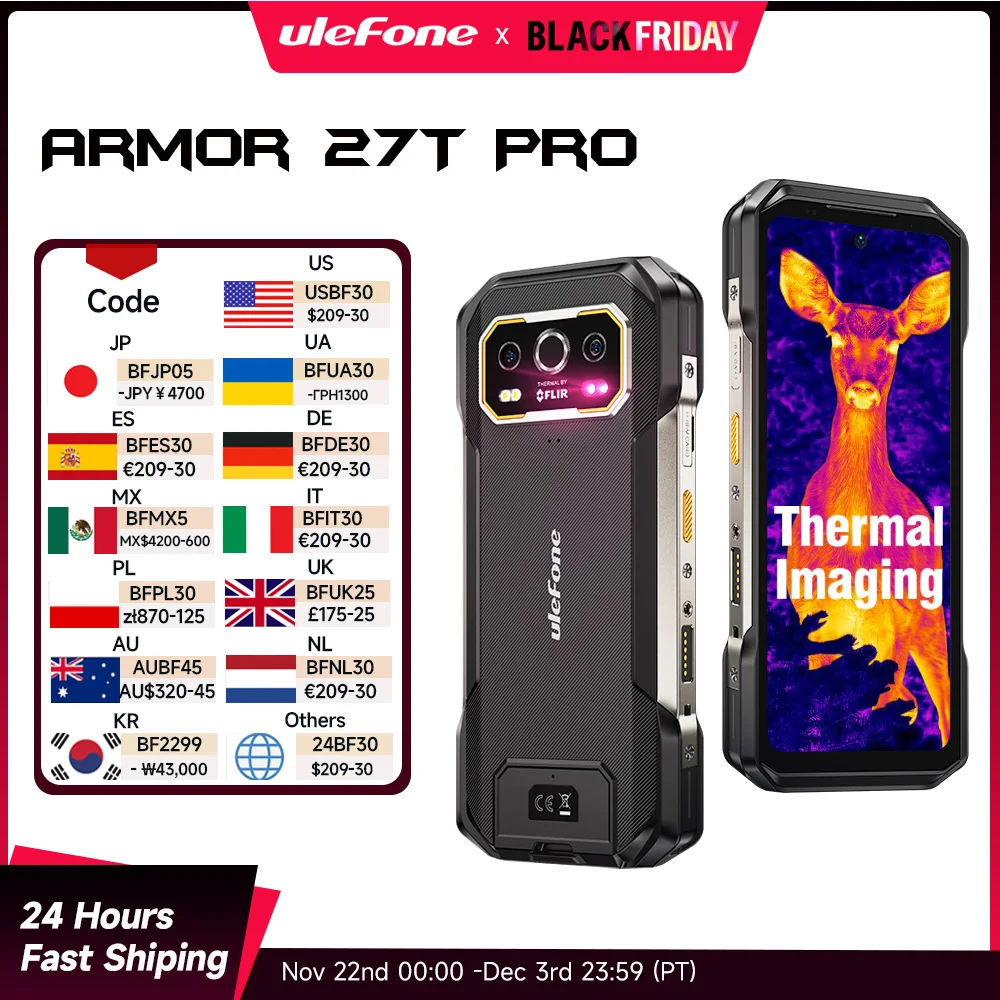 【World Premiere】Ulefone Armor 27T Pro 5G Rugged Phone 10600mAh Android 14 Smartphone 50MP+64MP Night Camera 6.78