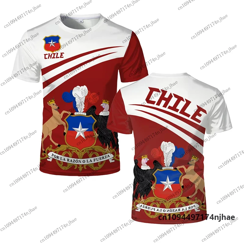 Summer New Chile Badge Print Football Jersey For Men Women T-shirt Chilean Flag Graphic Quick-drying Casual Tees Sports Tops