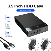 2.5/3.5 inch HDD Case USB3.0 Hard Drive Enclosure SATA to USB 3.0 External Hard Drive Reader 10TB Adapter for PC Laptop