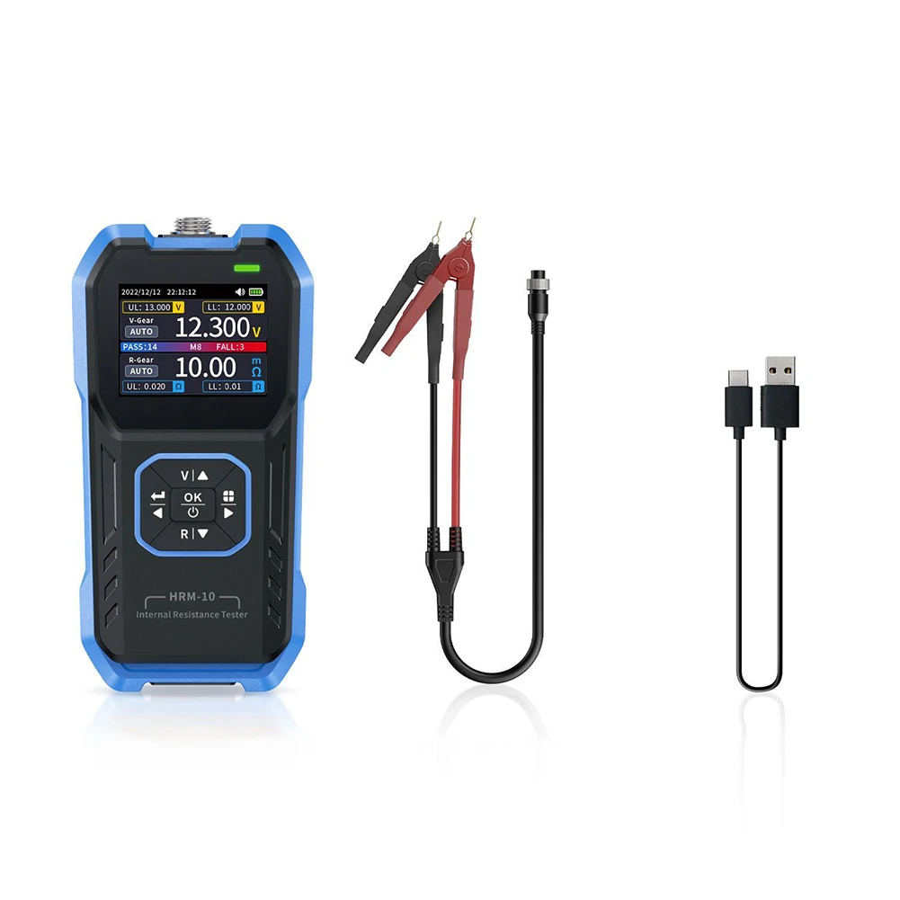 

HRM-10 Resistance Tester Internal Resistance Measuring Voltage High Definition Screen Display M Data Retention Data Retention