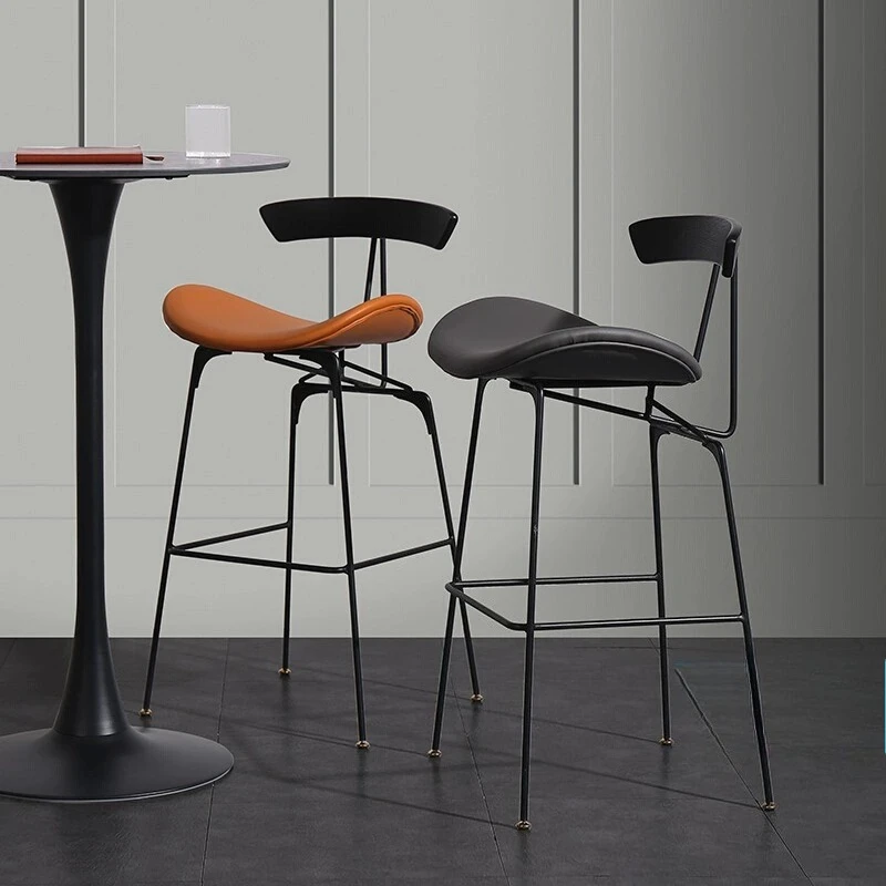

Барный стул со спинкой в скандинавском стиле ретро, барный стул Home Ant, минималистичный стульчик для кормления, высокая подставка для ног из кованого железа, барный стул для магазина чая с молоком