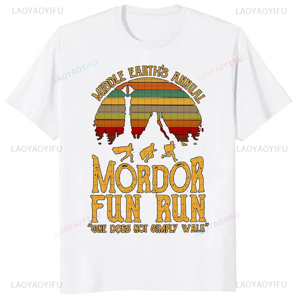 New Arrival Middle Earth'S Annual Mordor Fun Run Tee Fashion Casual Streetwear Hip-hop Hipster Loose O-neck Hot Sale Tops Tshirt