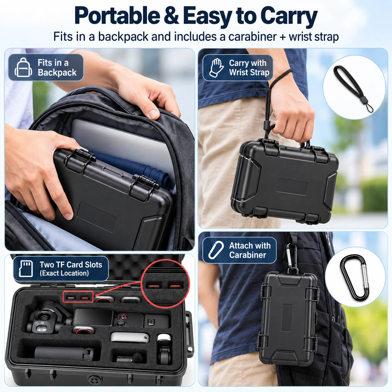 Hartschalenkoffer für DJI OSMO Pocket 4P, Pocket4 Pro Creator Combo Zubehör Kleine Hartschalenabdeckung Reise-Hartschalenkoffer zum Transport – Detail 8