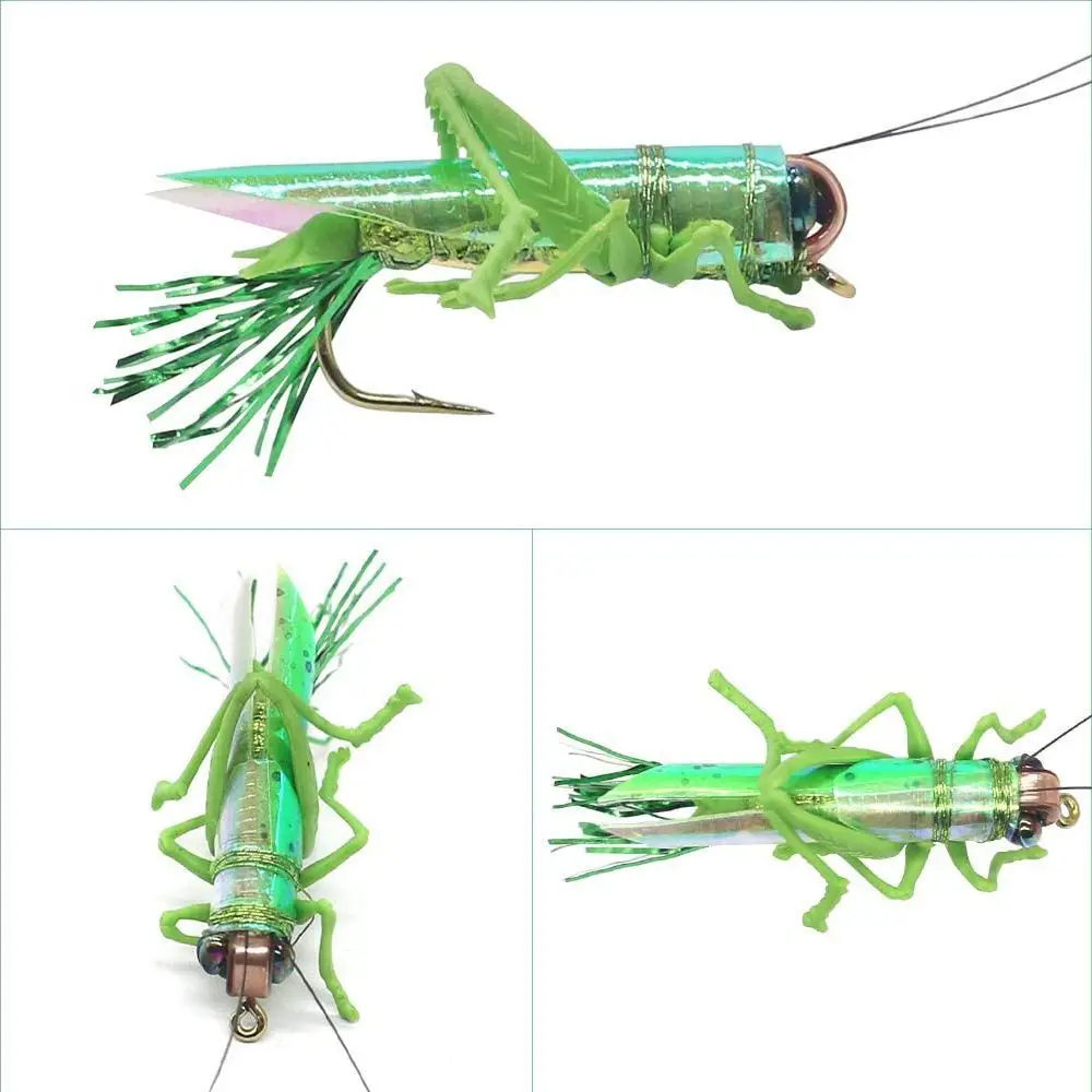 New 2# 6# 2/0# Insect Fishing Lures Road Simulation Hard Artificial Baits Grasshopper Fishing Bait Bass Lure Fly Fishing Tackle